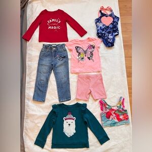 7 assorted pieces for 4-year-old girls, children places, Disney, cat & jack 4T